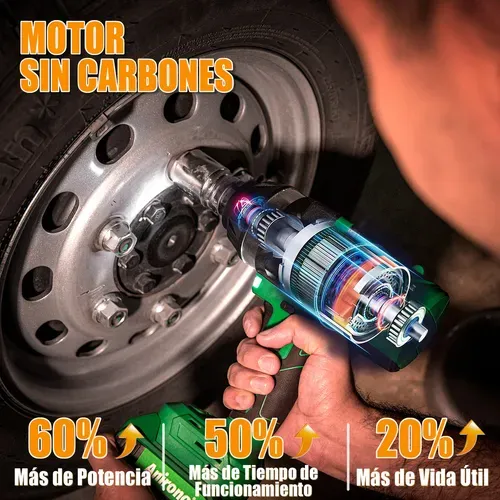Llave de Impacto Inalámbrico 1800nm Anirona C/ 4.0ah Batería