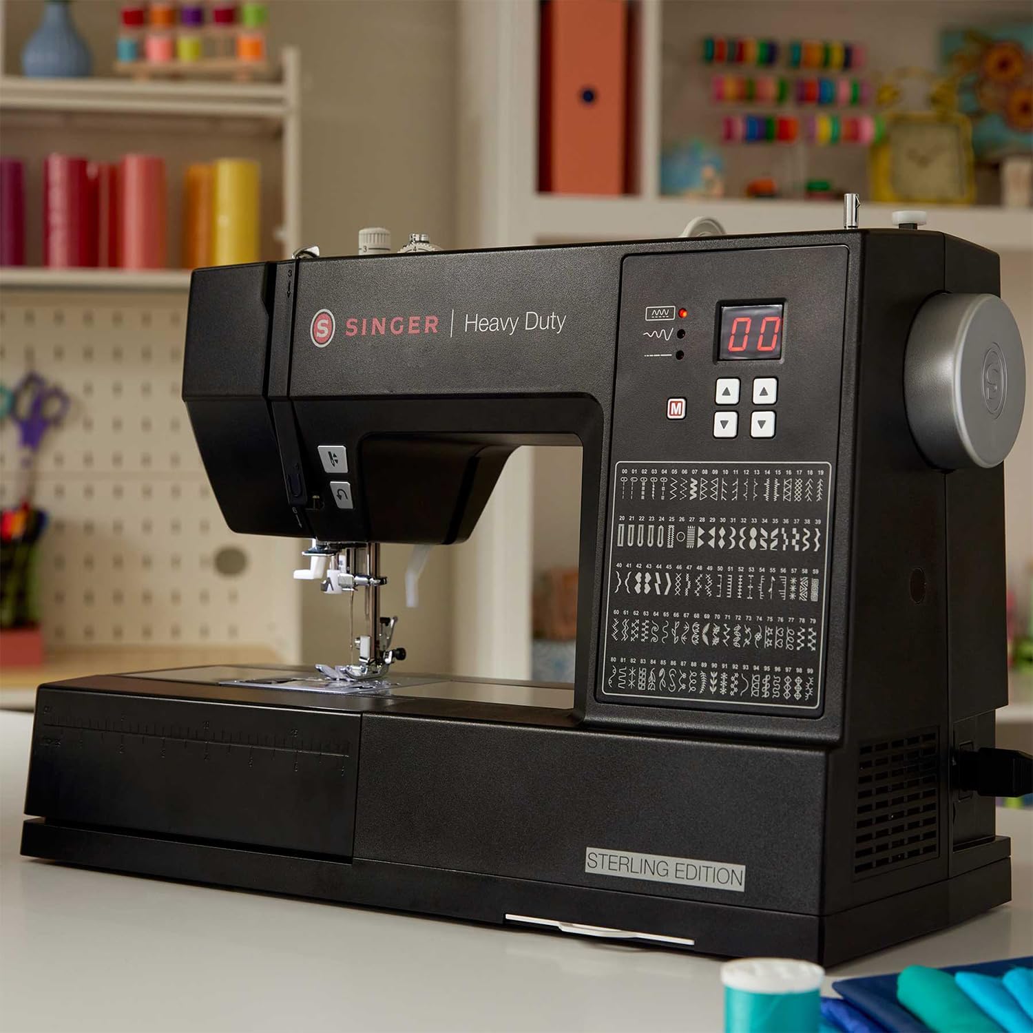 SINGER Máquina de coser de ley 6600C resistente con kit de accesorios, motor fuerte con potencia de perforación mejorada, aplicaciones de 215 puntadas, marco de metal completo, visualización LCD y