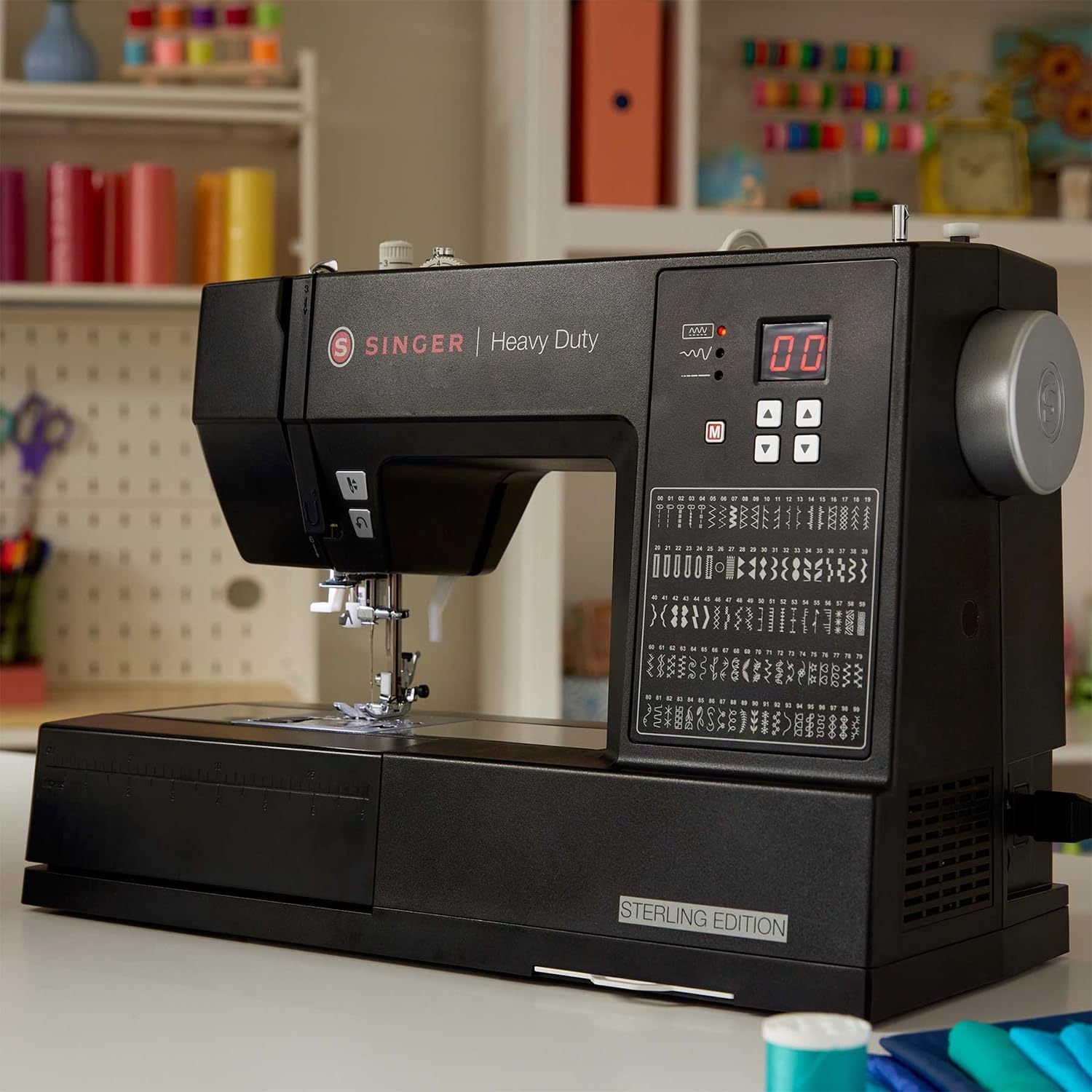 SINGER Máquina de coser de ley 6600C resistente con kit de accesorios, motor fuerte con potencia de perforación mejorada, aplicaciones de 215 puntadas, marco de metal completo, visualización LCD y