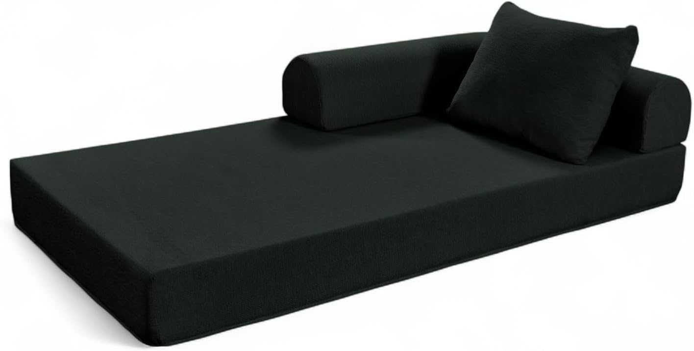 Naap Concept Sofá Cama Teddy Chenille | Diseño Convertible | Hecho 100% de Espuma | Comodidad y Versatilidad | 200x100x65 cm (Oxford)