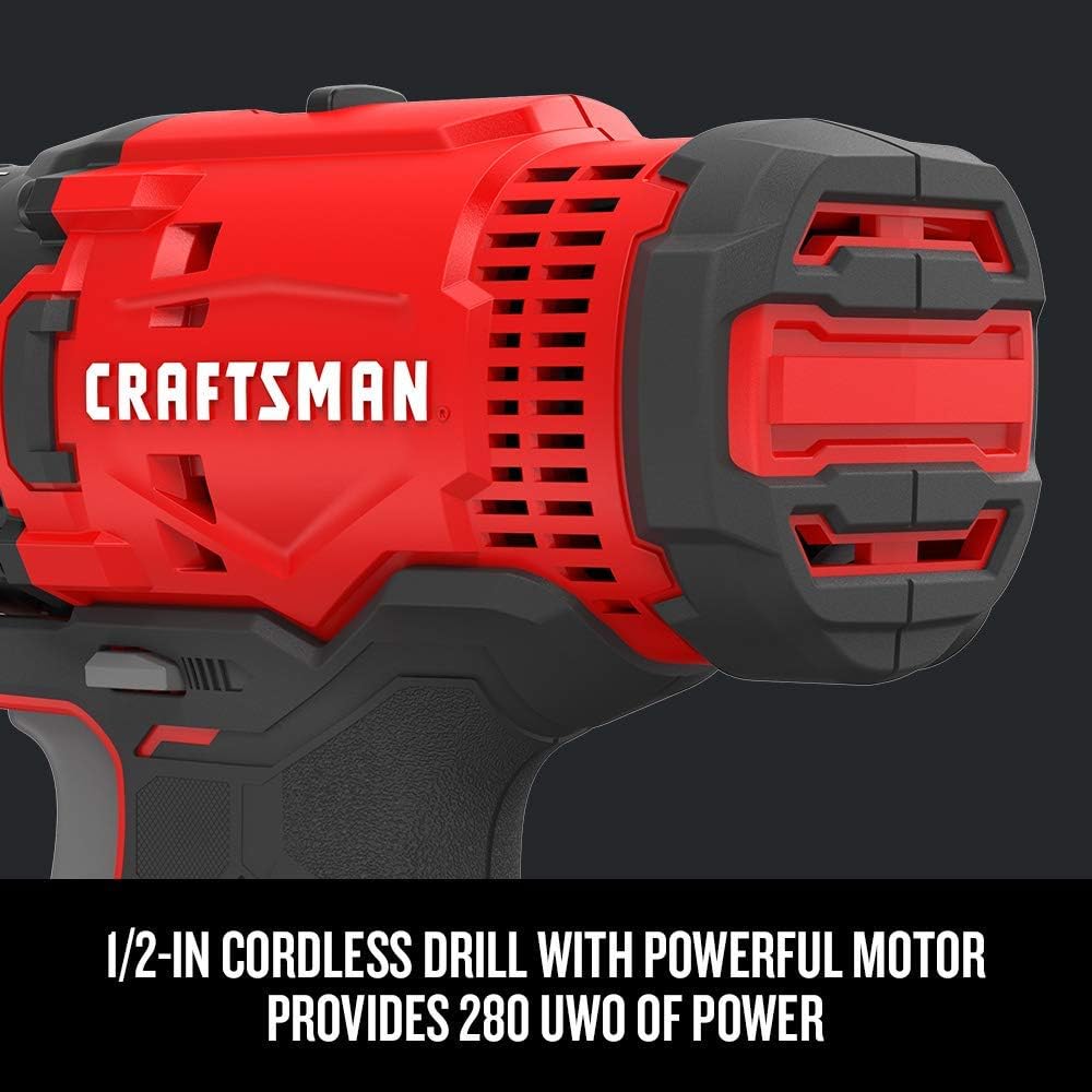 CRAFTSMAN Kit Taladro Inalámbrico y Atornillador de Impacto, 20V, Incluye 2 Baterías y Bolsa de Herramientas, CMCK200C2