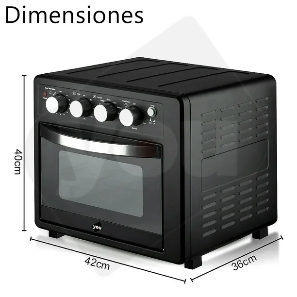 Horno Eléctrico de Convección YOU Freidora De Aire Y Tostador 32 Litros 230°C 1700W