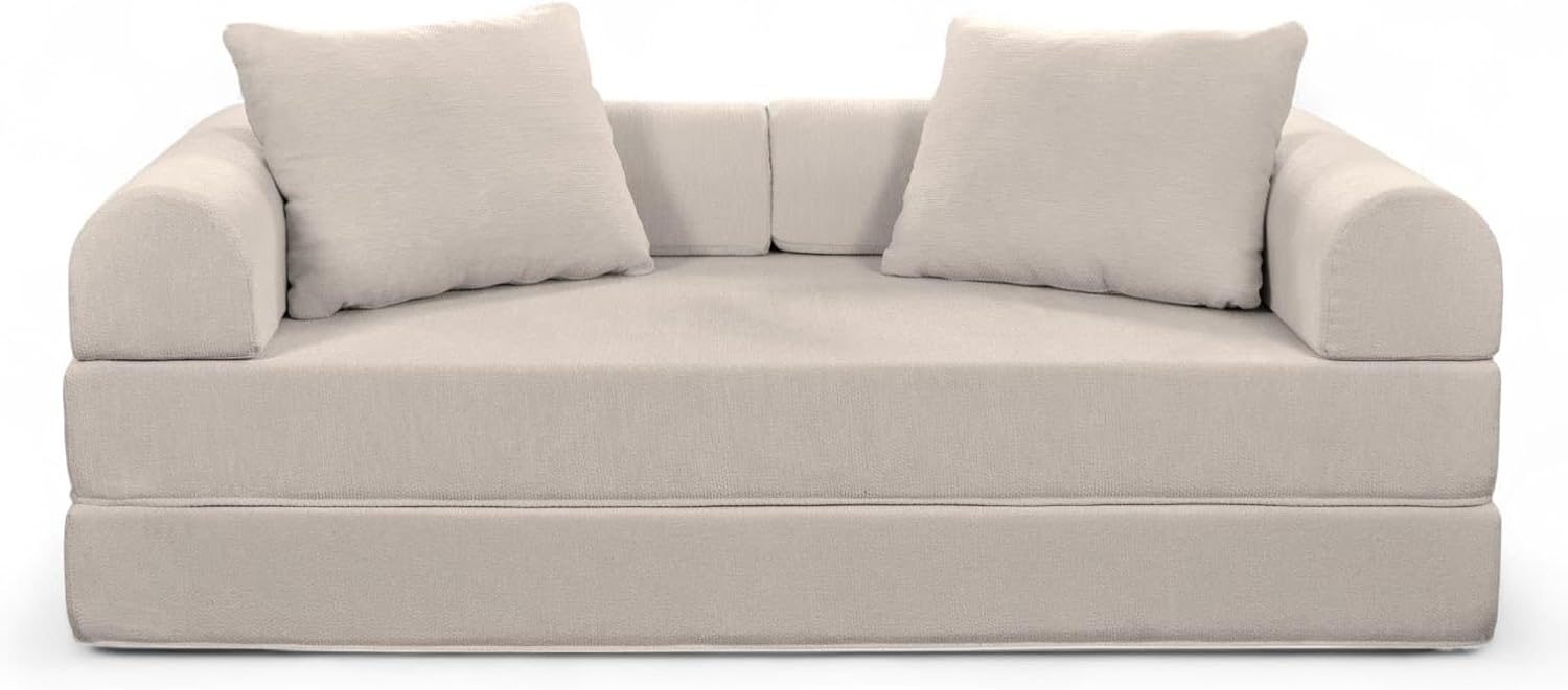 Naap Concept Sofá Cama Teddy Chenille | Diseño Convertible | Hecho 100% de Espuma | Comodidad y Versatilidad | 200x100x65 cm (Oxford)