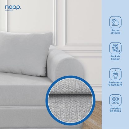 Naap Concept Sofá Cama Teddy Chenille | Diseño Convertible | Hecho 100% de Espuma | Comodidad y Versatilidad | 200x100x65 cm (Oxford)
