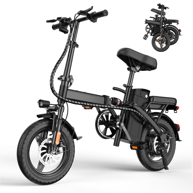 Bicicleta eléctrica plegable E14 para adultos | Motor de 48 V y 500 W | Bicicleta urbana ligera de 14" | Hasta 29 km/h
