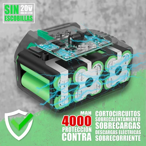 Llave de Impacto Inalámbrico 1800nm Anirona C/ 4.0ah Batería