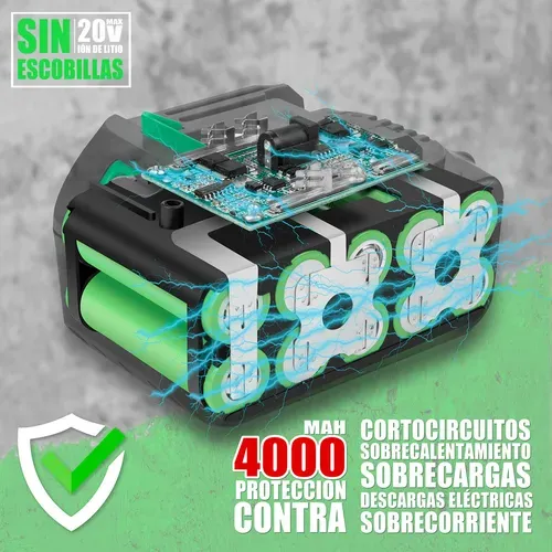 Llave de Impacto Inalámbrico 1800nm Anirona C/ 4.0ah Batería
