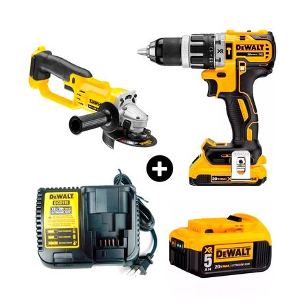 Taladro Percutor 1/2" 20V + Esmeril Angular 4-1/2" 20V DCK209P2T