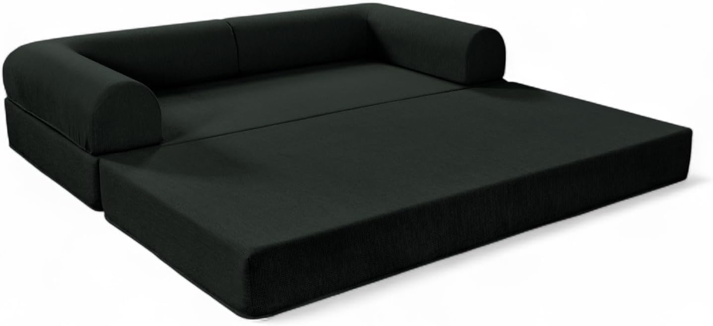 Naap Concept Sofá Cama Teddy Chenille | Diseño Convertible | Hecho 100% de Espuma | Comodidad y Versatilidad | 200x100x65 cm (Oxford)