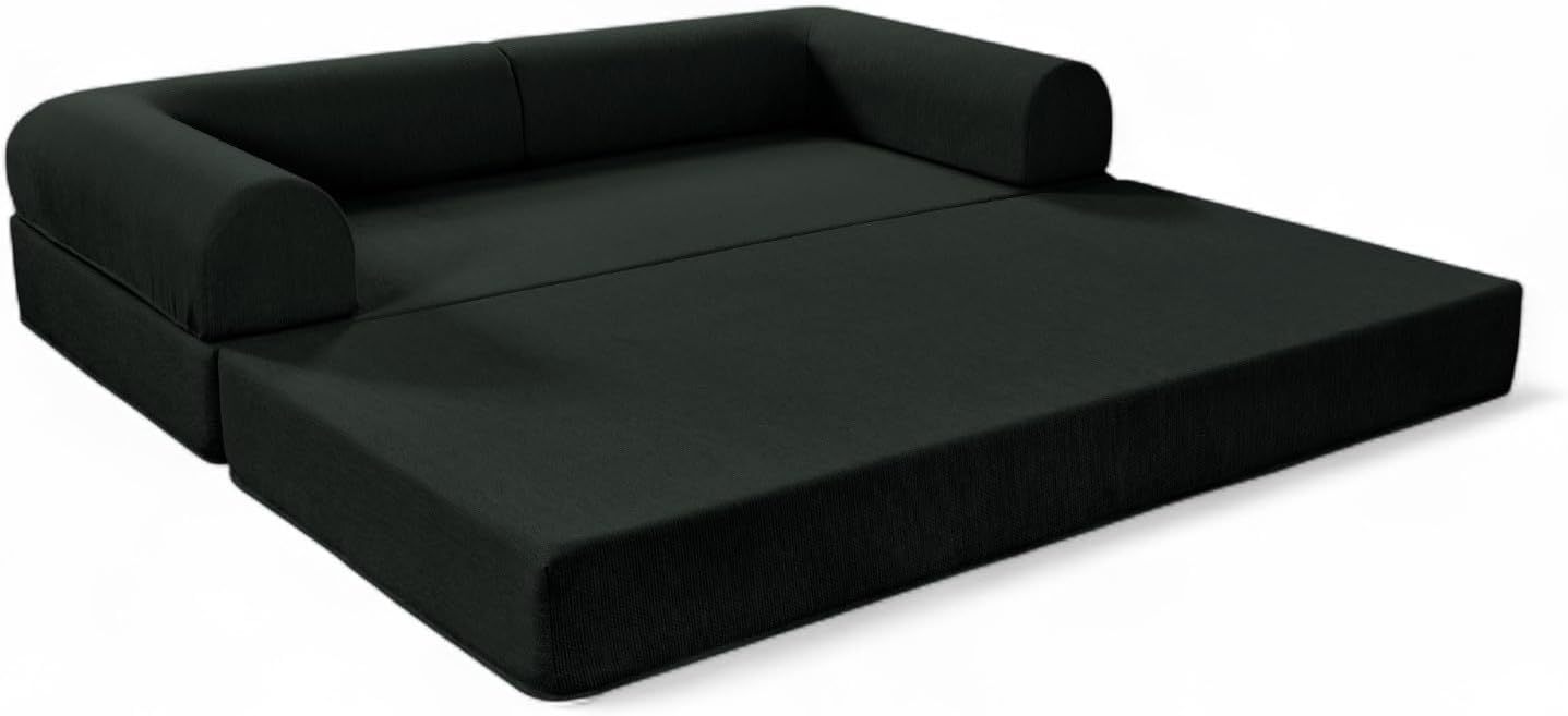 Naap Concept Sofá Cama Teddy Chenille | Diseño Convertible | Hecho 100% de Espuma | Comodidad y Versatilidad | 200x100x65 cm (Oxford)