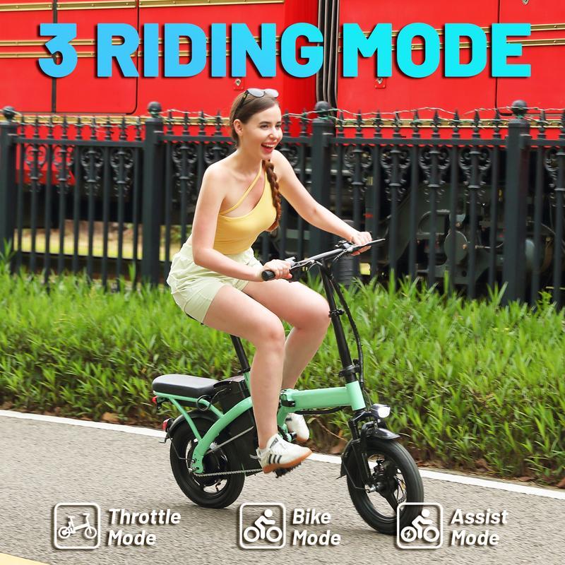 Bicicleta eléctrica plegable E14 para adultos | Motor de 48 V y 500 W | Bicicleta urbana ligera de 14" | Hasta 29 km/h