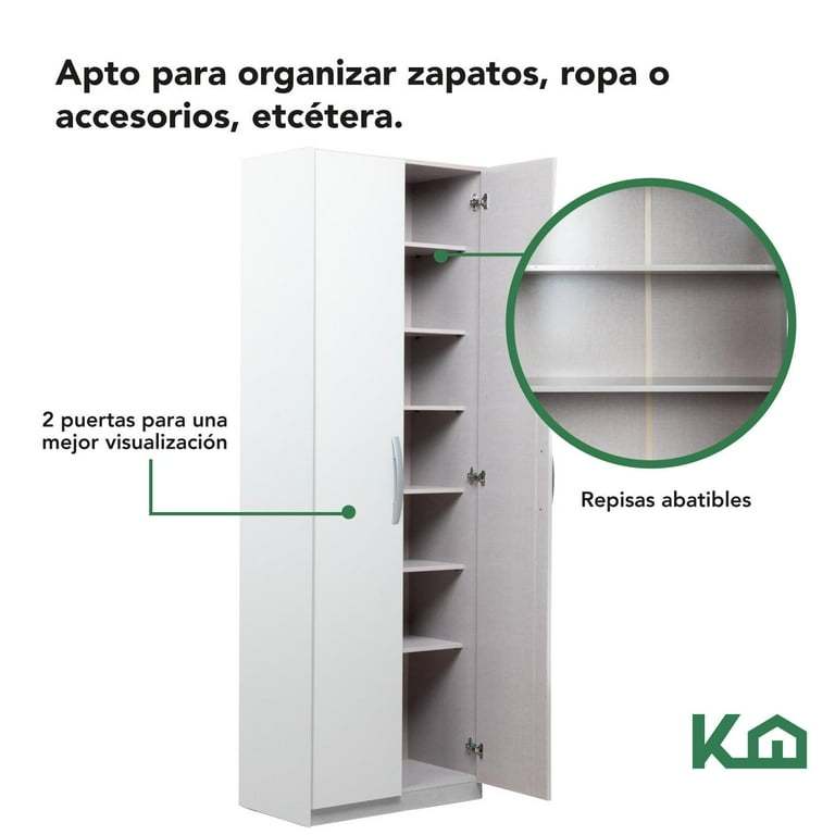 Mueble Ropero Closet Armario Mdp 2 Puertas Organizador Casa