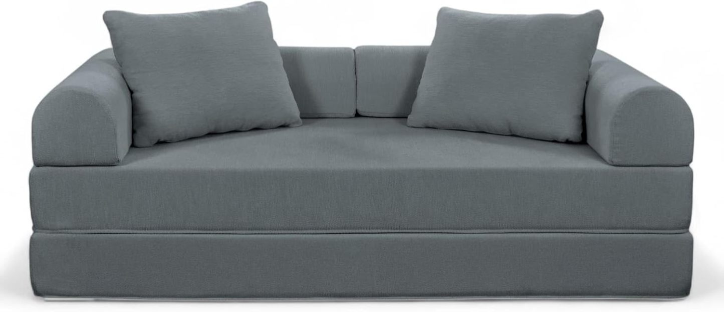 Naap Concept Sofá Cama Teddy Chenille | Diseño Convertible | Hecho 100% de Espuma | Comodidad y Versatilidad | 200x100x65 cm (Oxford)