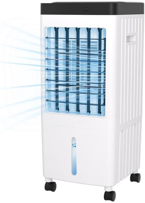 Aire Acondicionado PortatilEnfriador de Airecon Pantalla LED, con Tanque de 10L Control Remoto y Temporizador, Enfriamiento r��pido de 120�㣬Adecuado para Hogar, Oficina