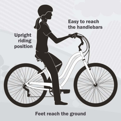 Bicicleta de paseo clásica Nel Lusso con cuadro Perfect Fit, para mujer, color azul, 26"