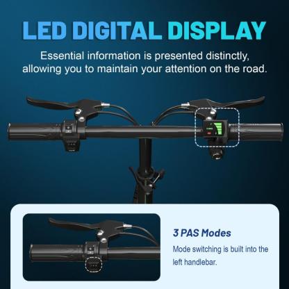 Bicicleta eléctrica plegable E14 para adultos | Motor de 48 V y 500 W | Bicicleta urbana ligera de 14" | Hasta 29 km/h