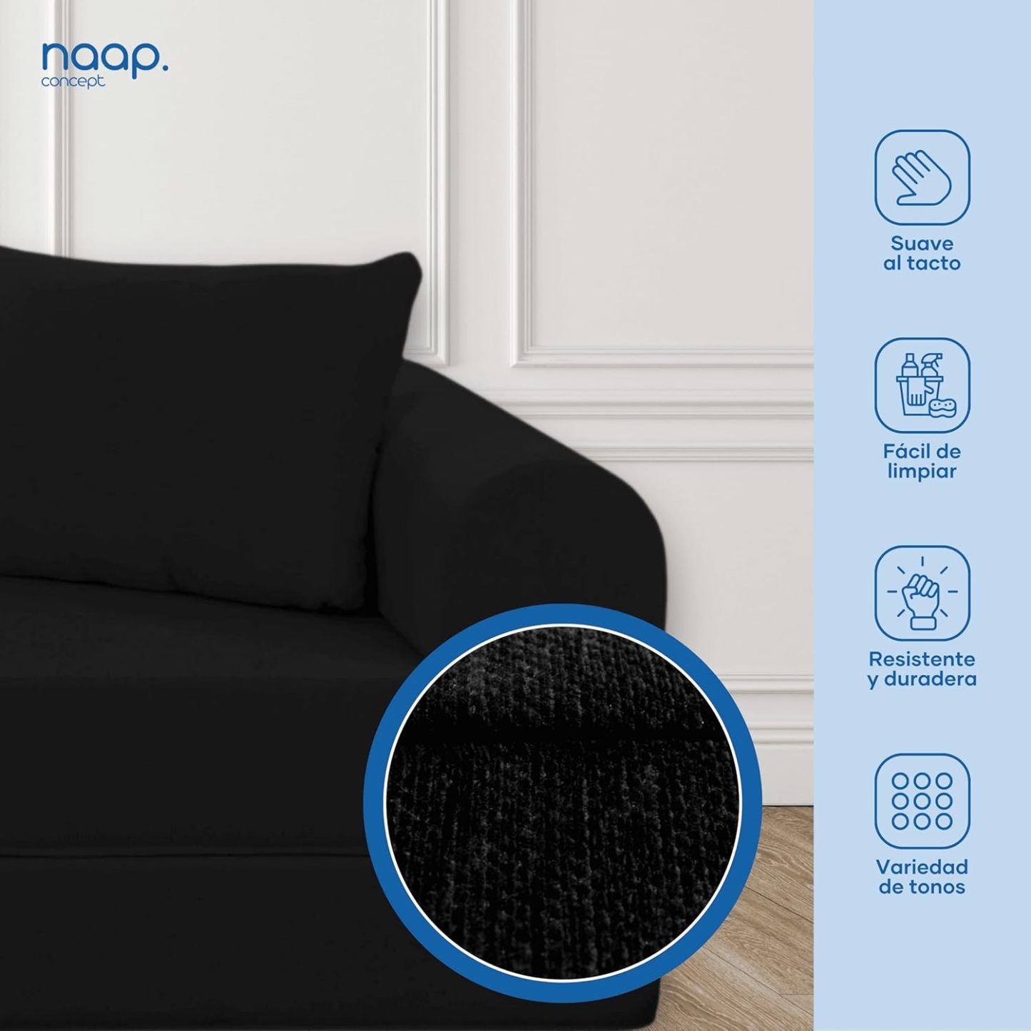 Naap Concept Sofá Cama Teddy Chenille | Diseño Convertible | Hecho 100% de Espuma | Comodidad y Versatilidad | 200x100x65 cm (Oxford)