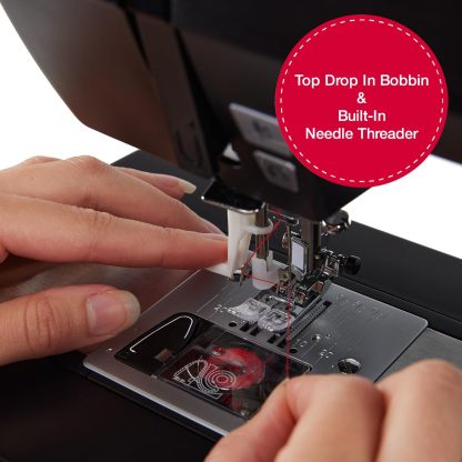 SINGER Máquina de coser de ley 6600C resistente con kit de accesorios, motor fuerte con potencia de perforación mejorada, aplicaciones de 215 puntadas, marco de metal completo, visualización LCD y