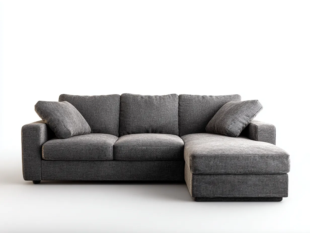 Ecksofa - Stoff-Holz - 272 x 168 x 85 cm - Grau - Moderner Stil-Nookgetbay