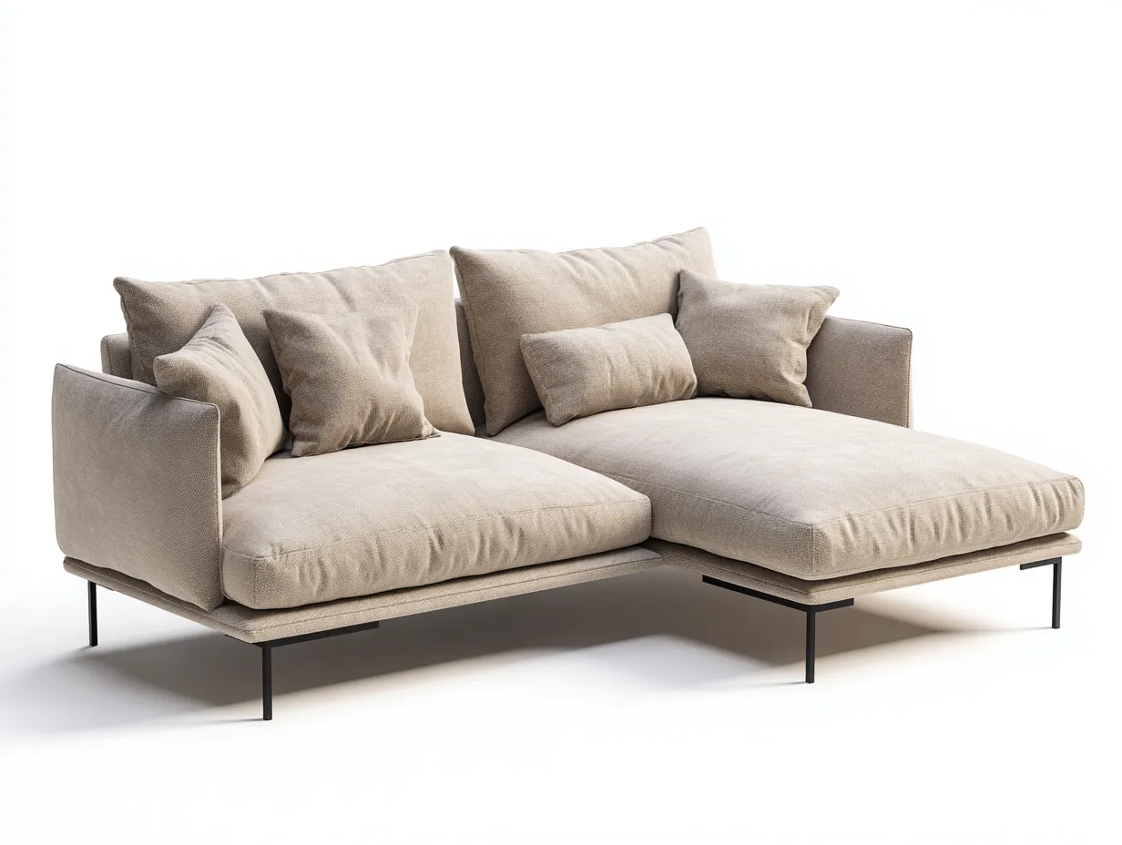 Ecksofa-Stoff-Metall-Holz-252x168x84 cm-Beige-Modernes Design-Nookgetbay
