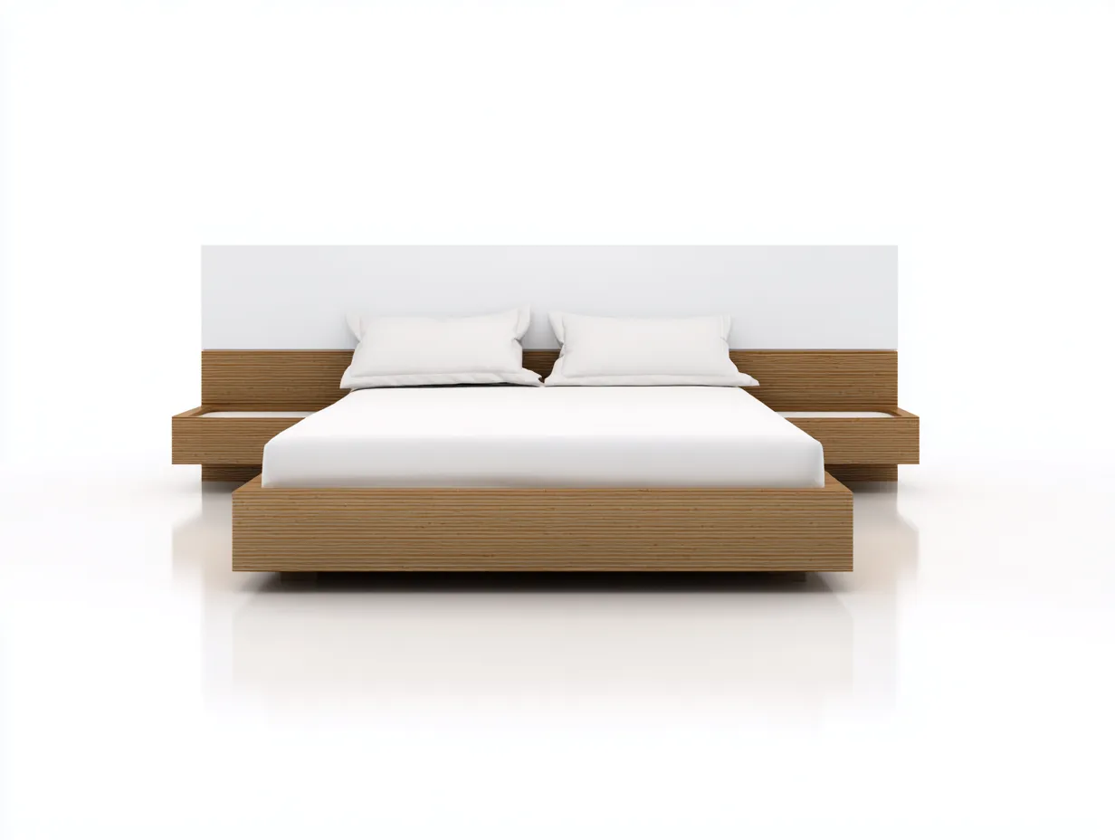 Doppelbett-Holz-220x200x85 cm-Naturholz-Minimalistischer Stil-Nookgetbay
