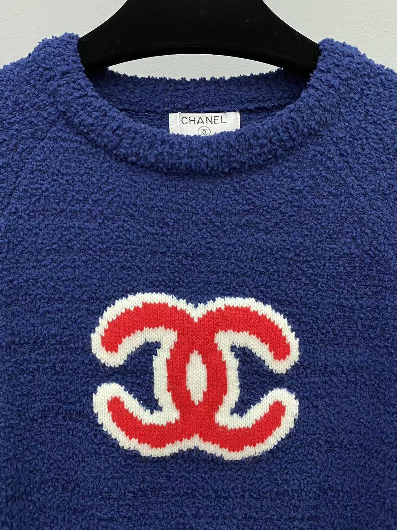 CC Jacquard logo round neck knitted sweater