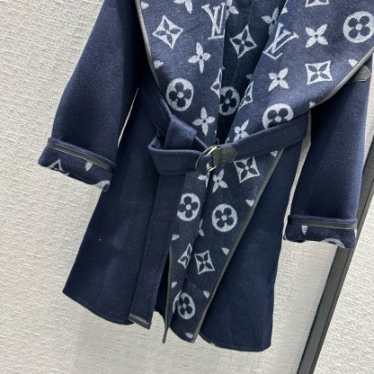 1V 25SS Full printed wrap style hooded woolen windbreaker