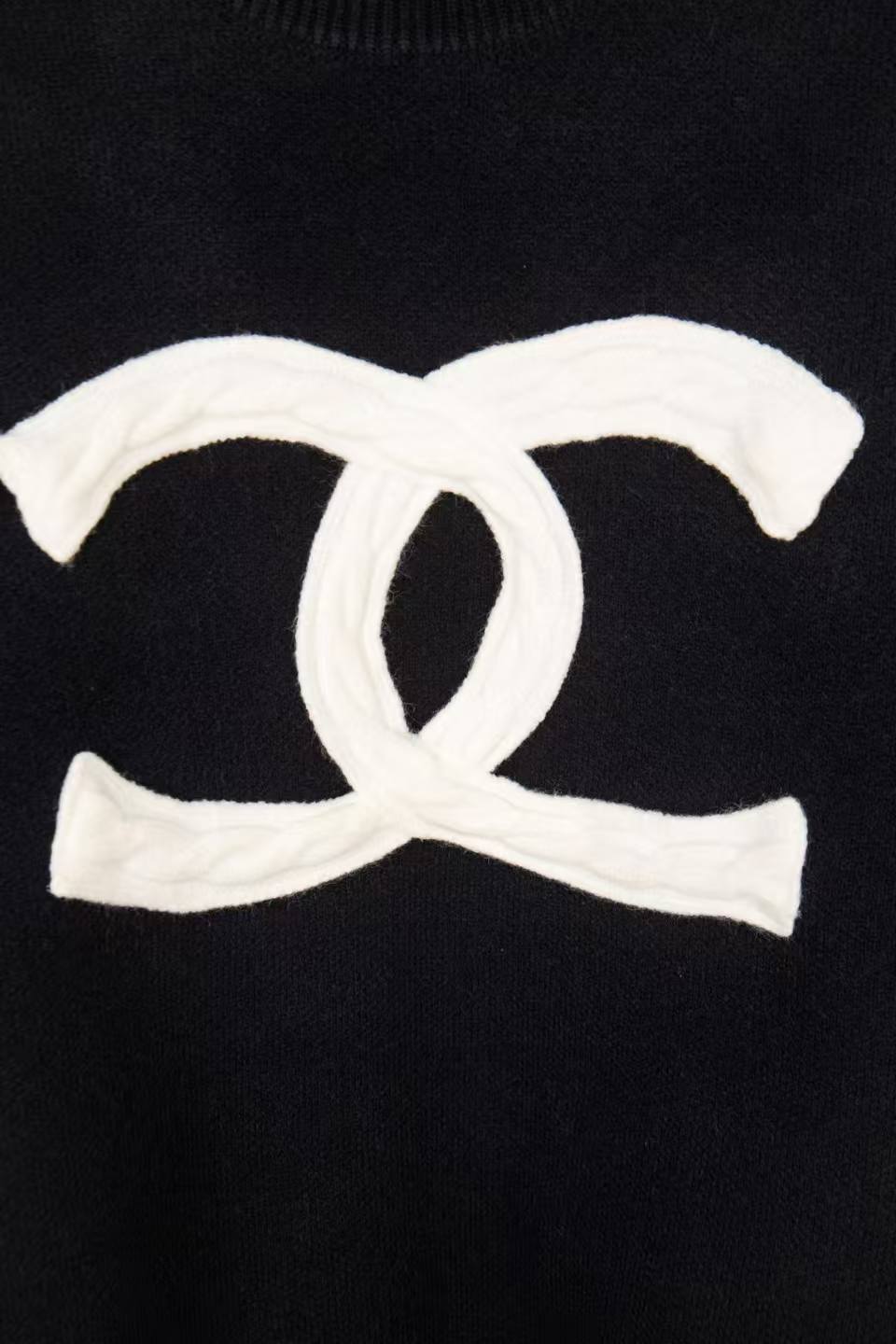 CC Knitting Fried Dough Twists classic big logo jacquard knitting