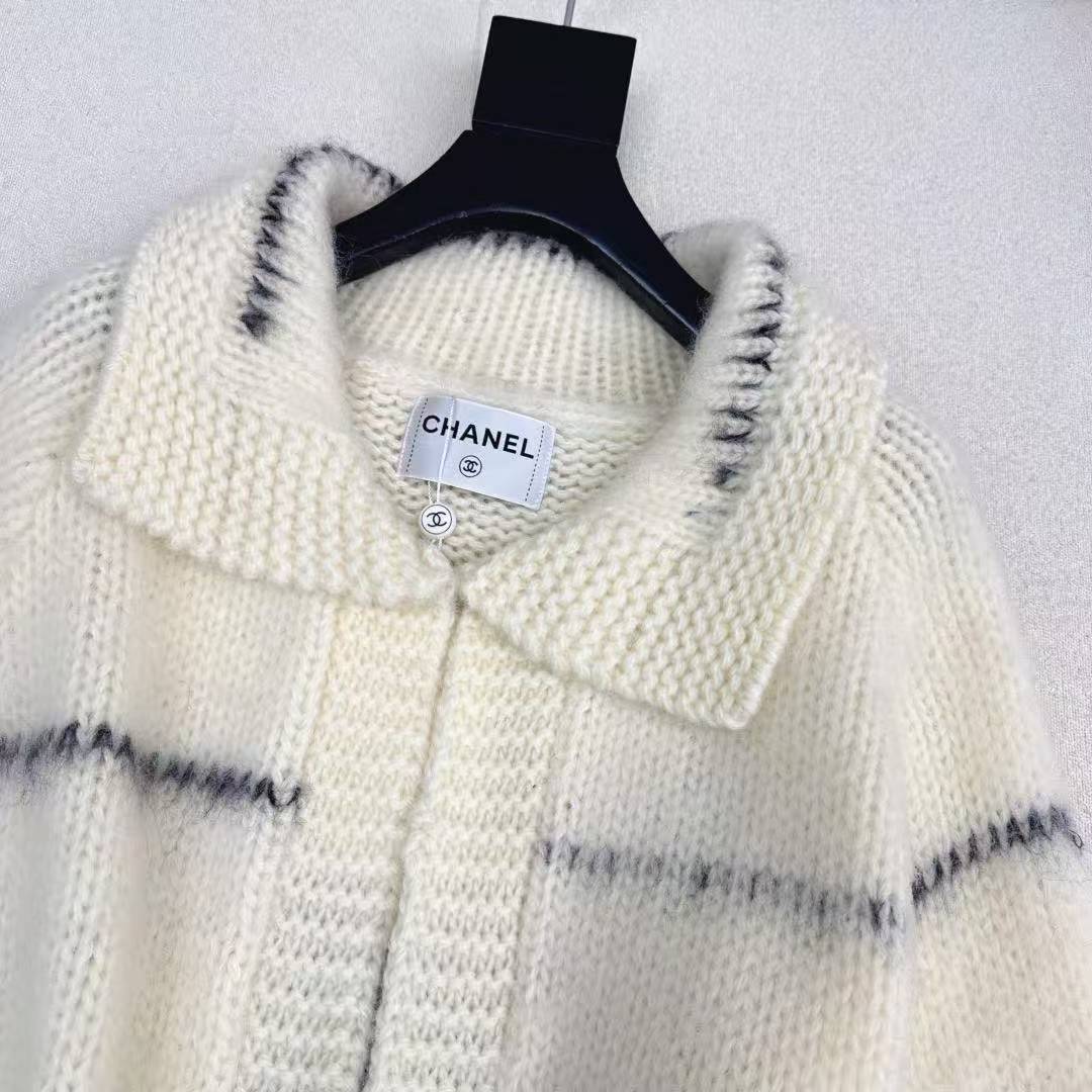 CC 26SS Back large LOGO mohair belt cardigan