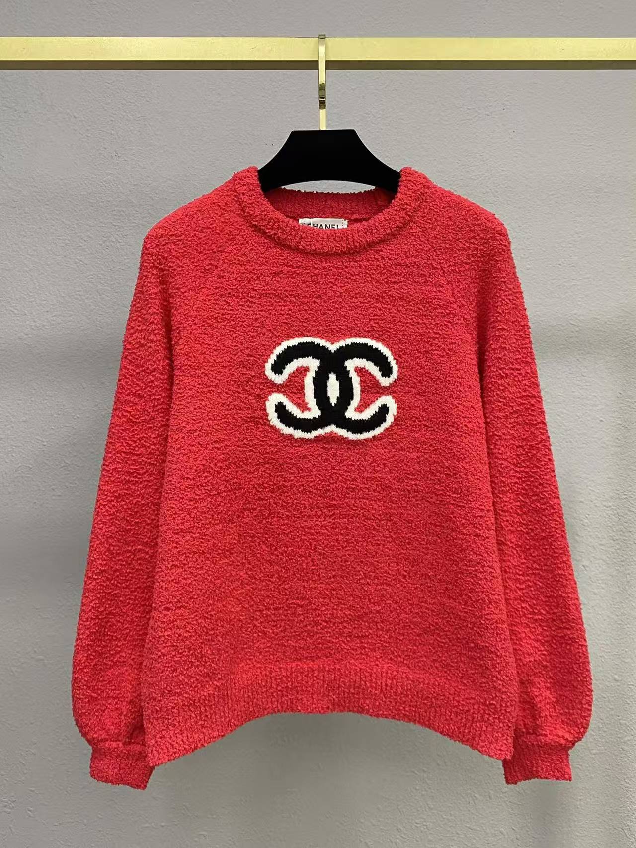 CC Jacquard logo round neck knitted sweater