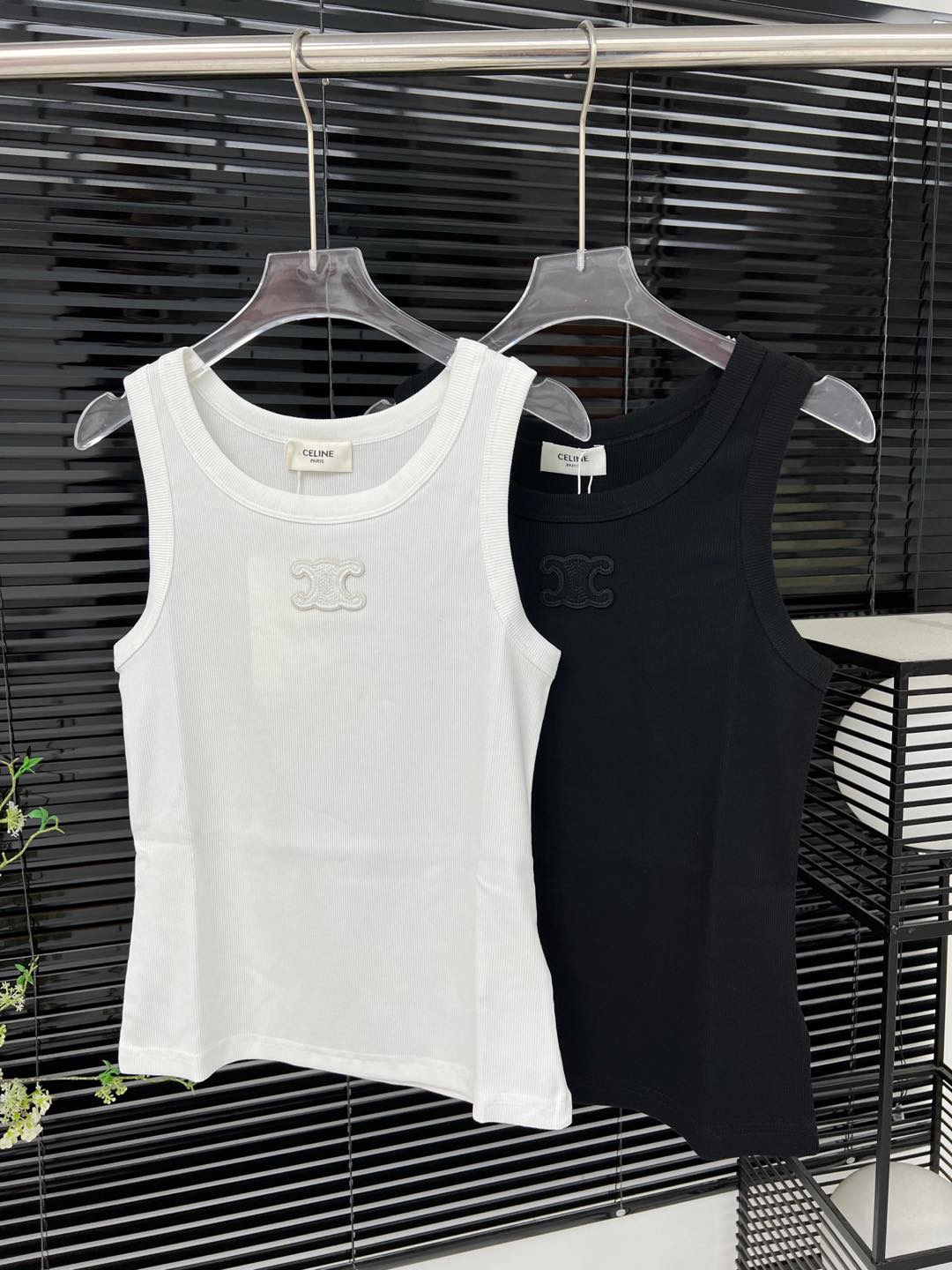 SL Black and white 2-color embroidered vest