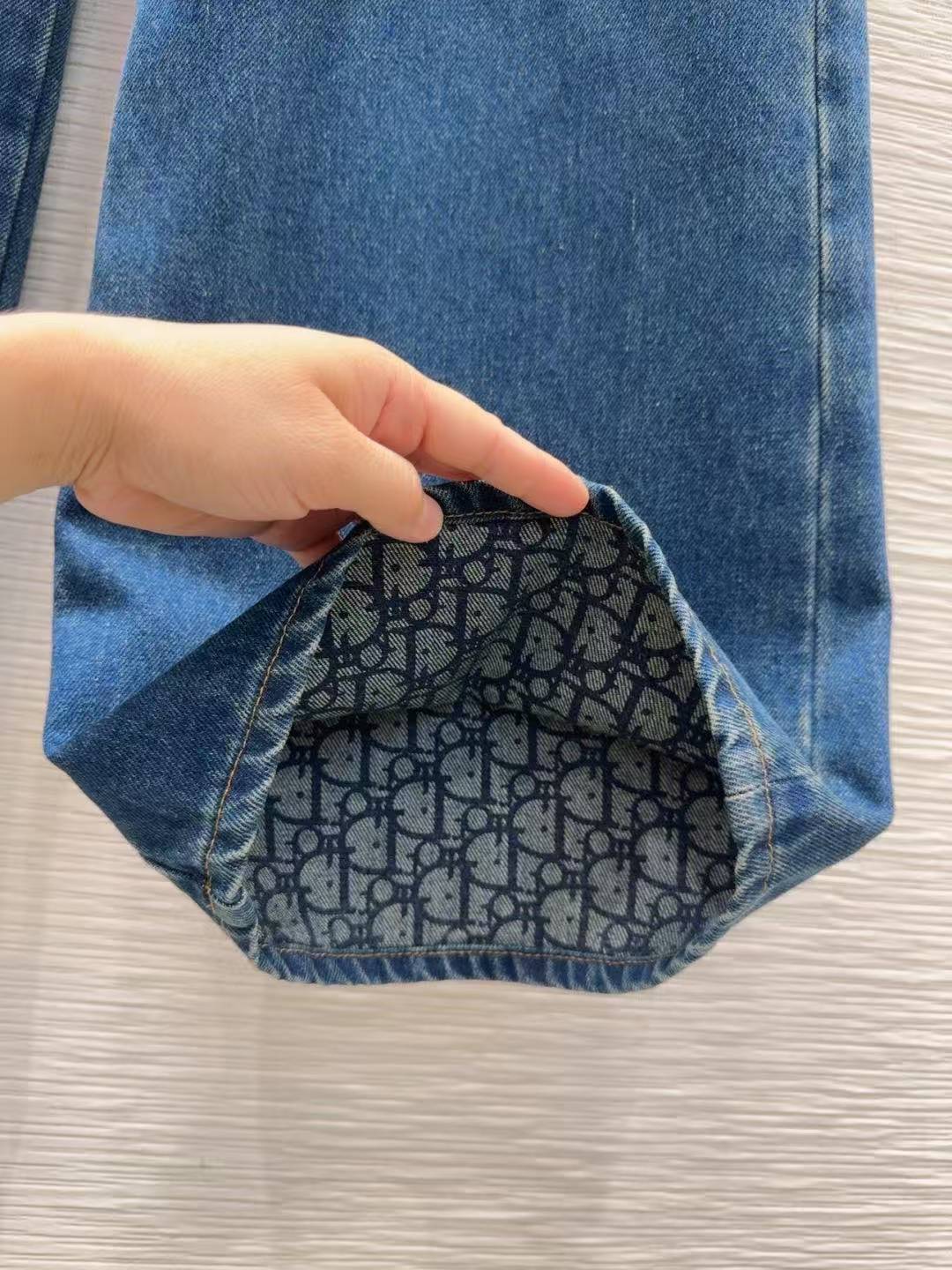 CD 25SS Fake two denim pants with skirt edges
