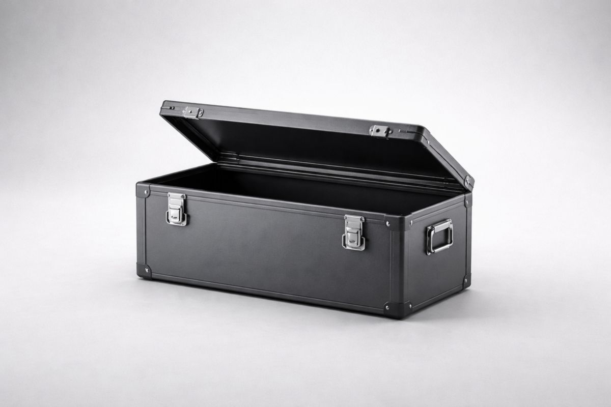 Scatola di Stoccaggio in Metallo Nero 60x30x25 cm