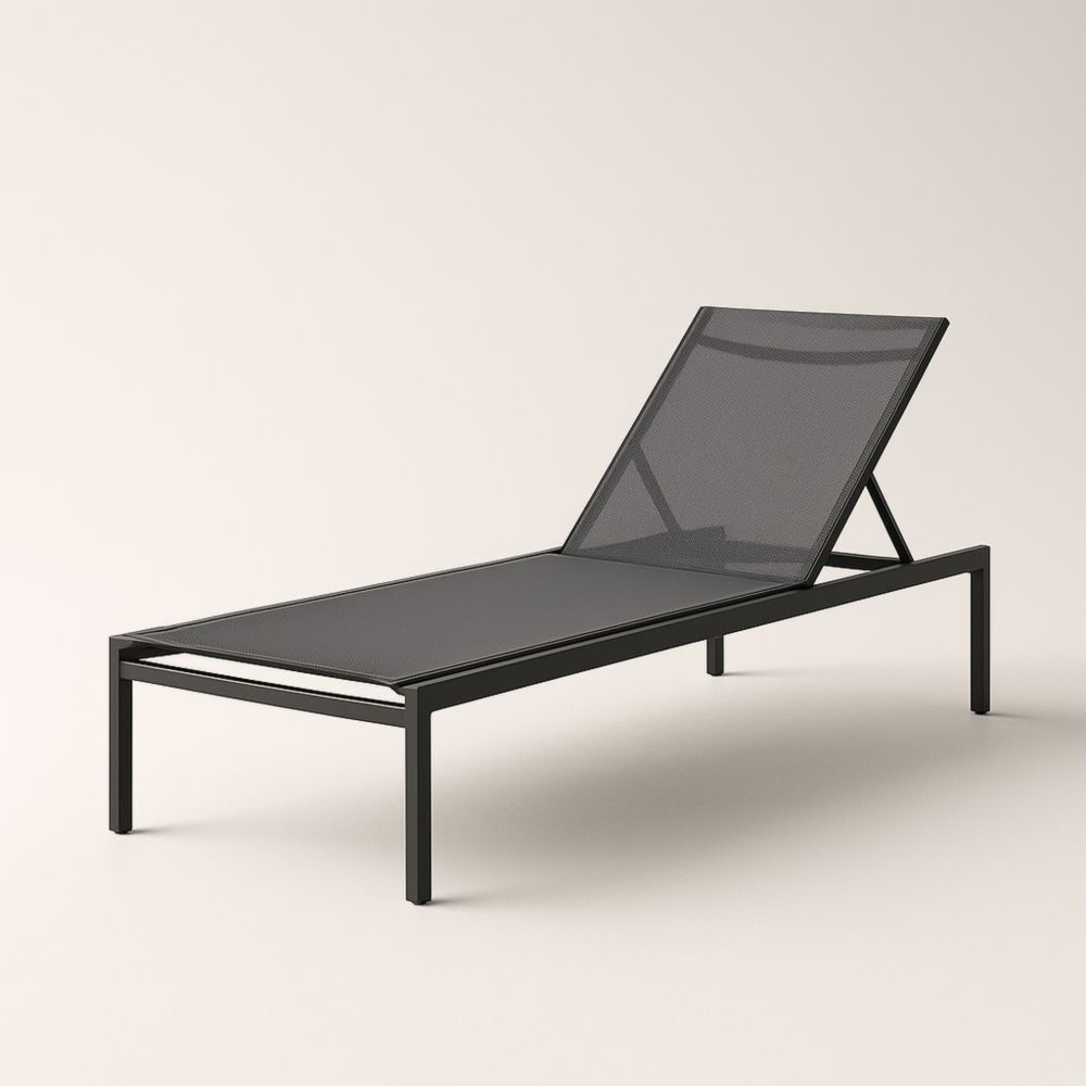 Sdraio da Giardino in Alluminio e Tessuto Grigio