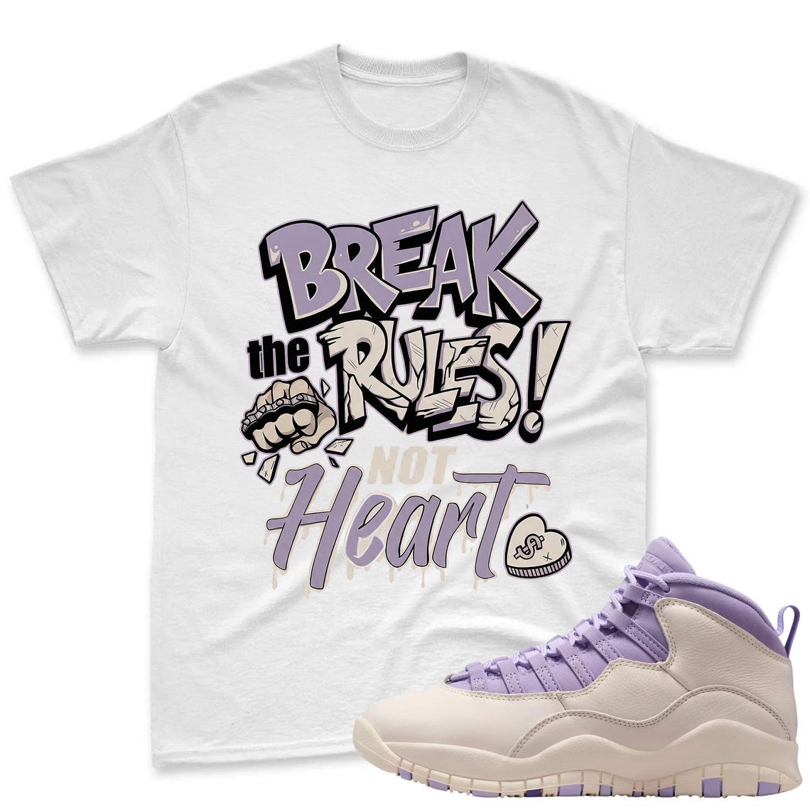 BREAK! Shirt To Match Jordan 10 Hydrangeas Chalk Sneaker - AJ 10 Chalk Sneaker Match Shirt