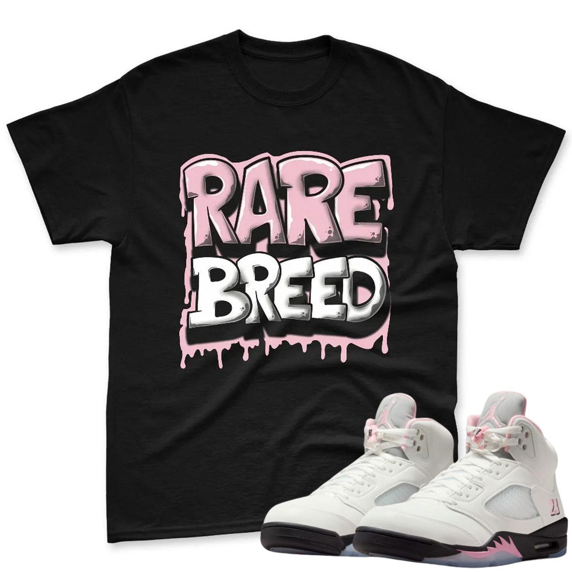 Rare Breed Shirt To Match AJ 5 Soft Pink Sneaker - Jordan 5 Soft Pink Sneaker Mactching TShirt