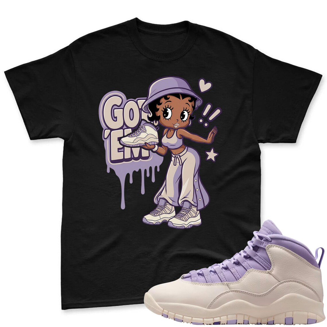 GOT'EM! Shirt To Match Jordan 10 Hydrangeas Chalk Sneaker - AJ 10 Chalk Sneaker Match Shirt