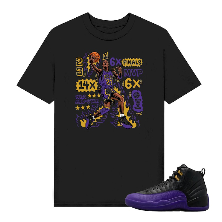 Accolades MJ Flair T-Shirt To Match Air Jordan 12 Field Purple - Sneaker Match Shirt
