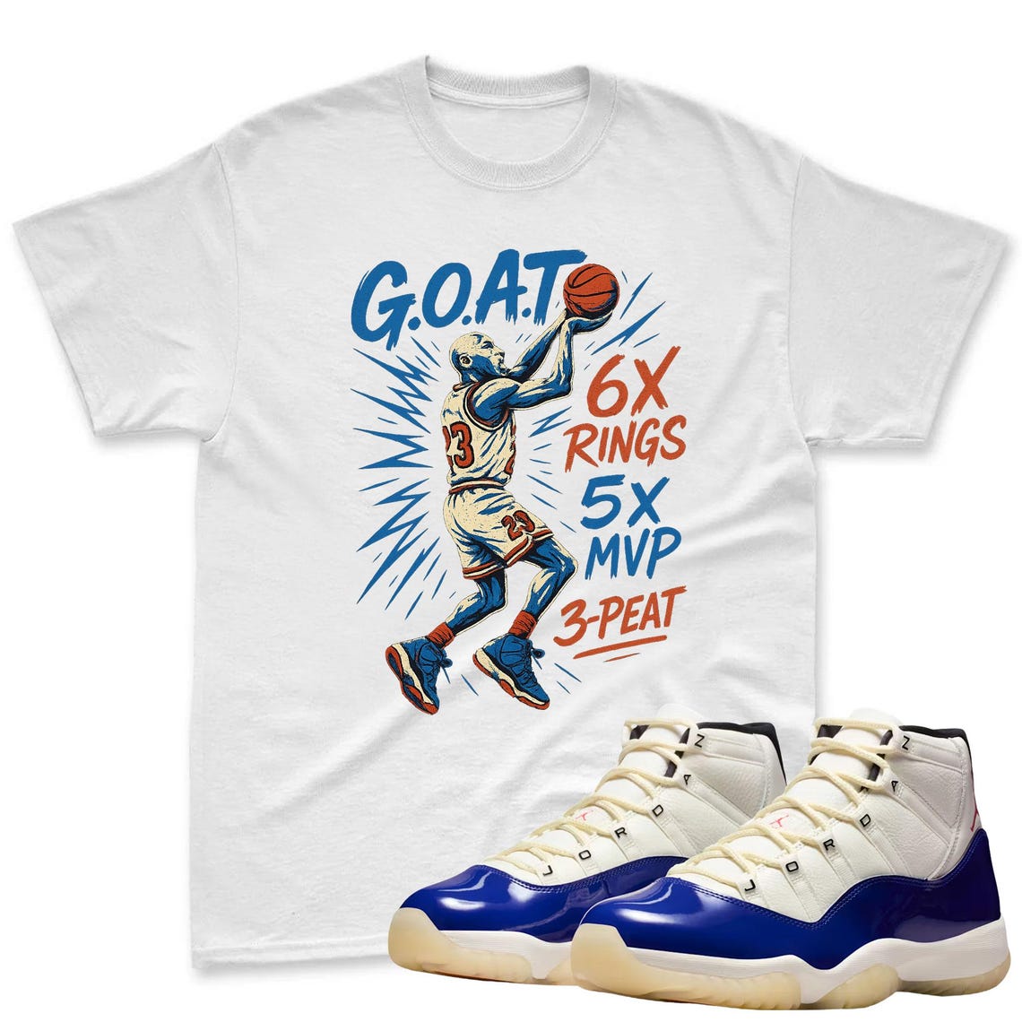 GOAT Shirt To Match Jordan 11 Rare Air Sneaker - AJ 11 Rare Air Sneaker Match Shirt
