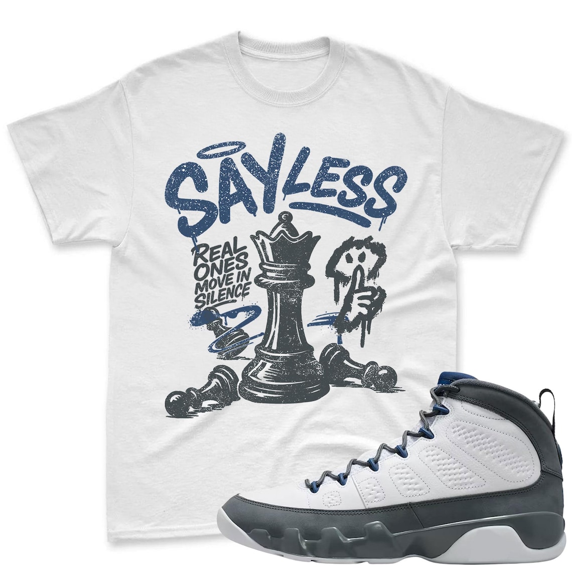SAYLESS! Shirt To Match Jordan 9 Flint Grey Sneaker - Sneaker Match Shirt