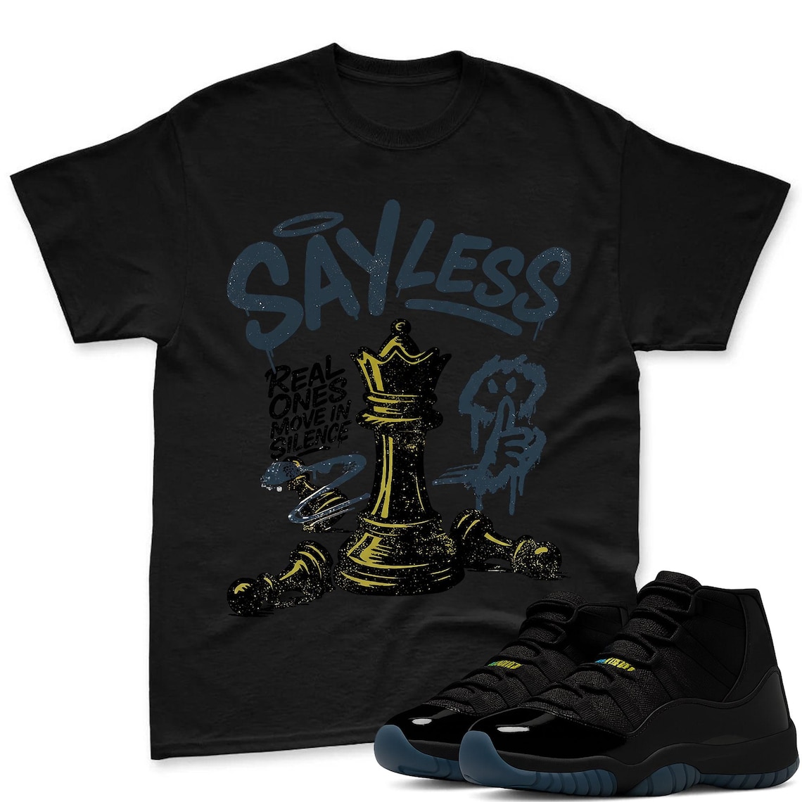 SAYLESS Shirt To Match Jordan 11 Gamma Sneaker - AJ 11 Gamma Sneaker Match Shirt