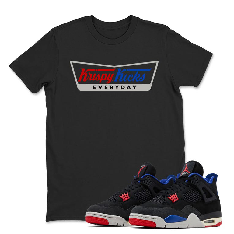 Krispy Kicks T-Shirt Matching Jordan 4 Rare Air - Jordan 4 Rare Air Black Sneaker Matching Tee Shirt