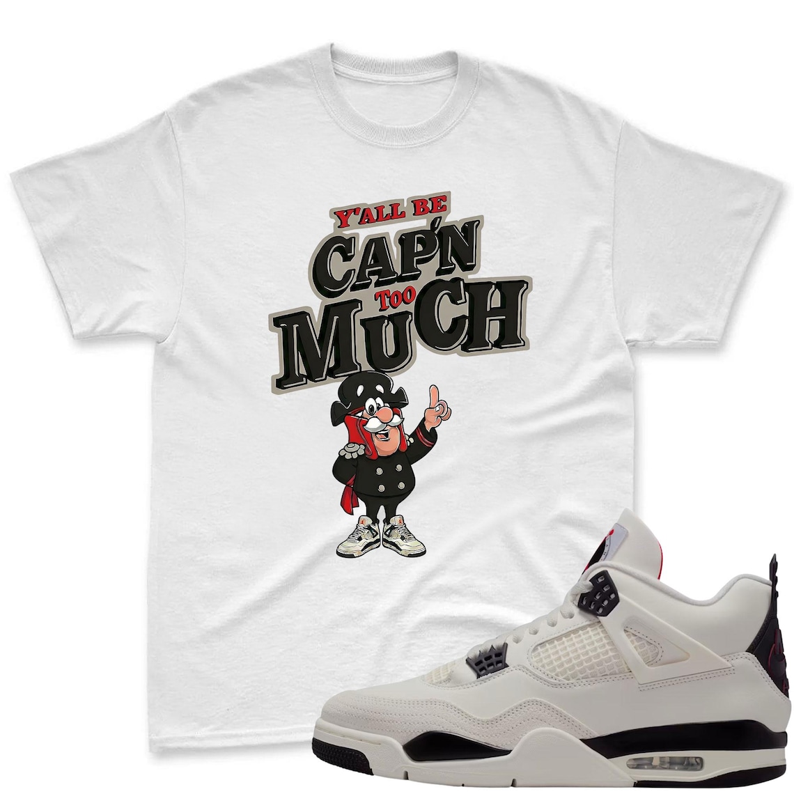 CAP'N! Shirt To Match Jordan 4 Flight Club Sneaker - Flight Club Sneaker Match Shirt