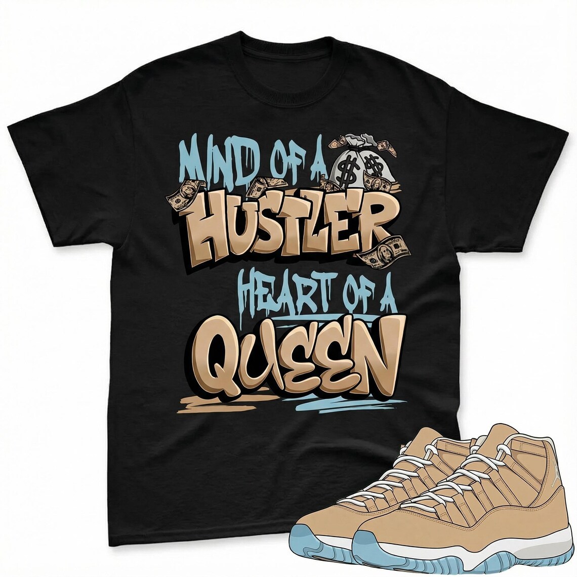 QUEEN Shirt To Match Jordan 11 H Town Sneaker - AJ H Town Sneaker Match Shirt