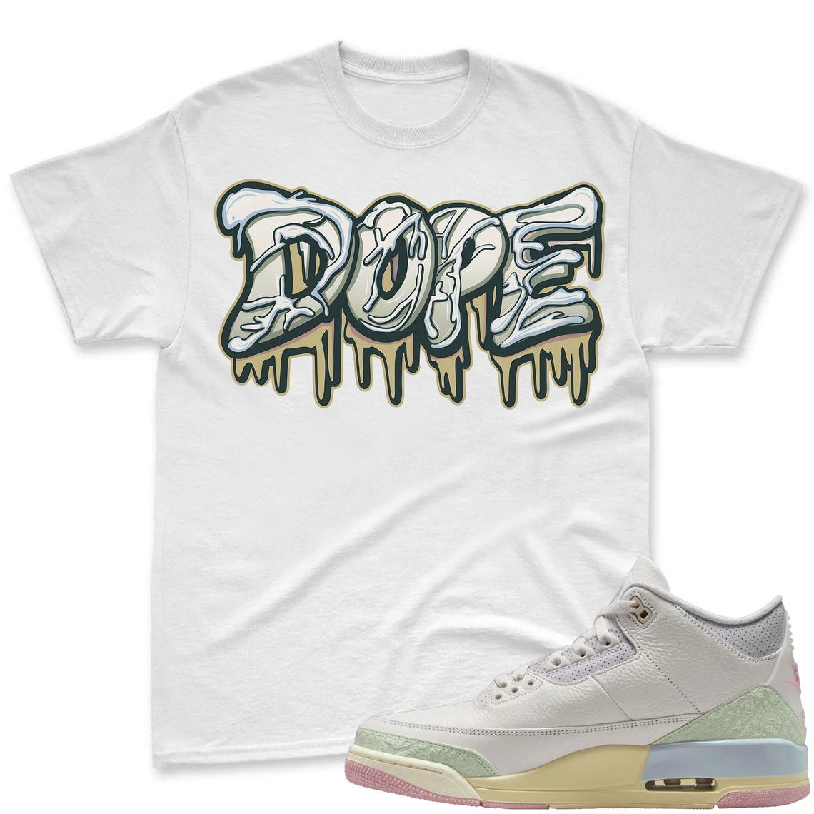DOPE! Shirt To Match Air Jordan 3 Sail & Jade Aura - Spring In The Air Matching Shirt