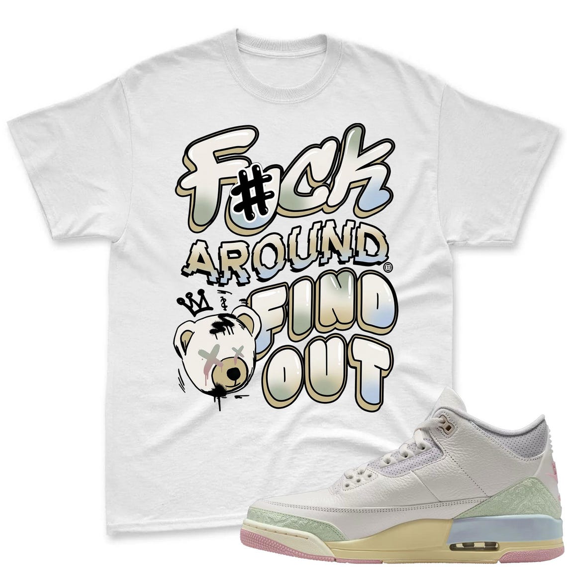 F#CK! Shirt To Match Air Jordan 3 Sail & Jade Aura - Spring In The Air Matching Shirt
