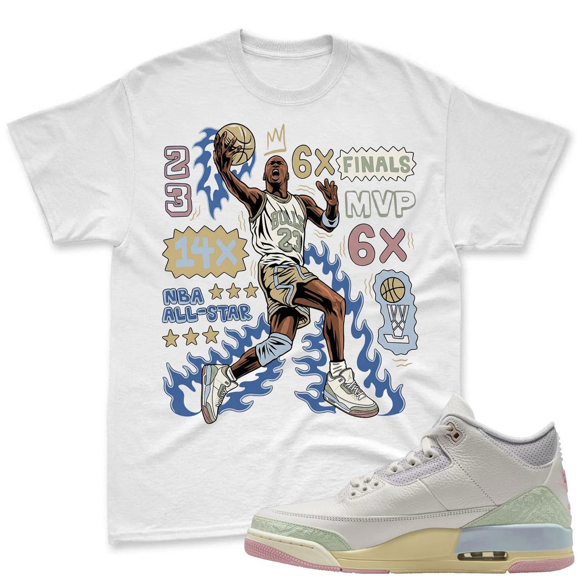 Accolades Flair! Shirt To Match Jordan 3 Sail & Jade Aura - Spring In The Air Matching Shirt