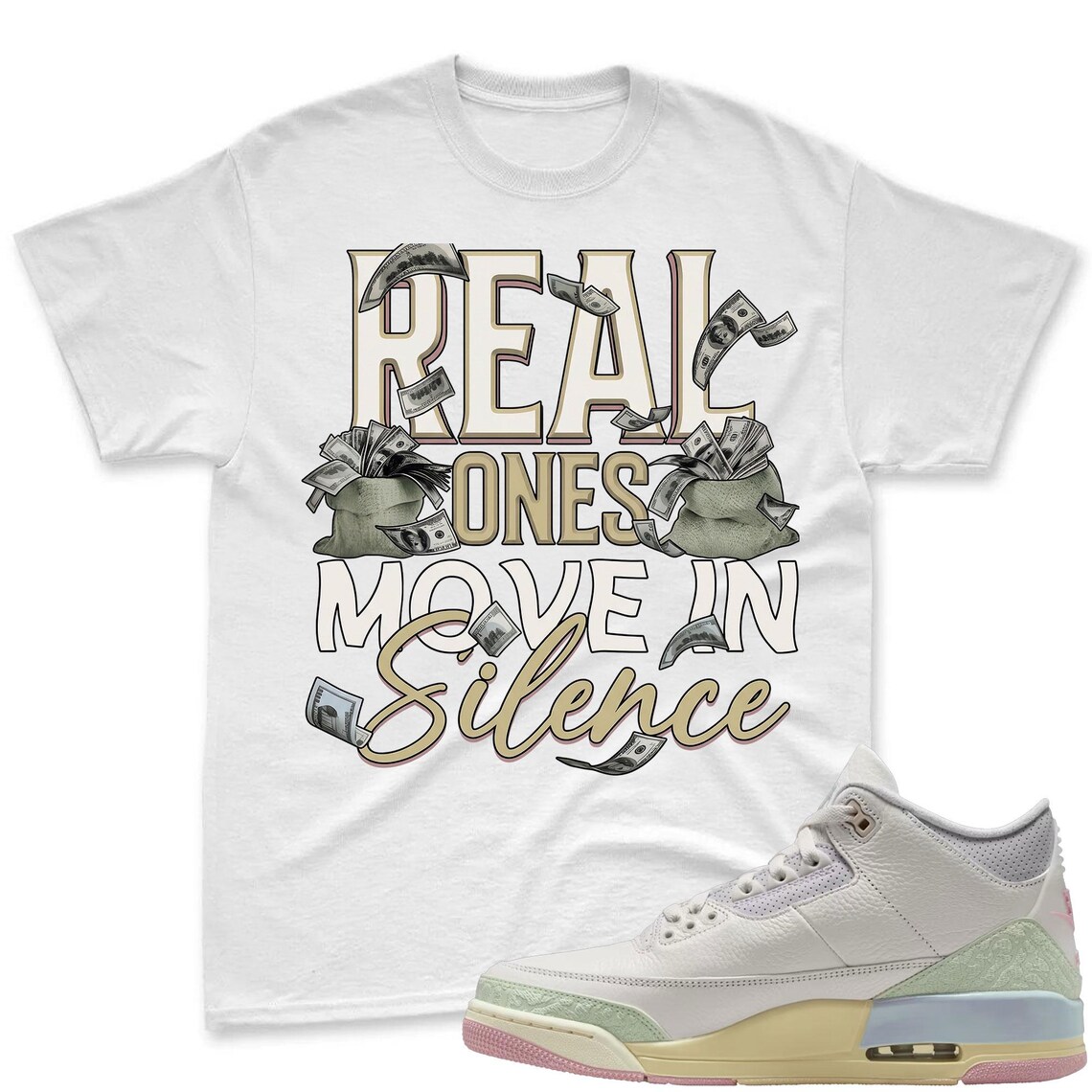 REAL ONES! Shirt To Match Air Jordan 3 Sail & Jade Aura - Spring In The Air Matching Shirt