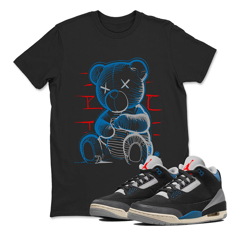 Neon Bear Shirt To Match Air Jordan 3 Rare Air - Sneaker Label Jordan 3 Rare Air Sneaker Matching Tee Shirt