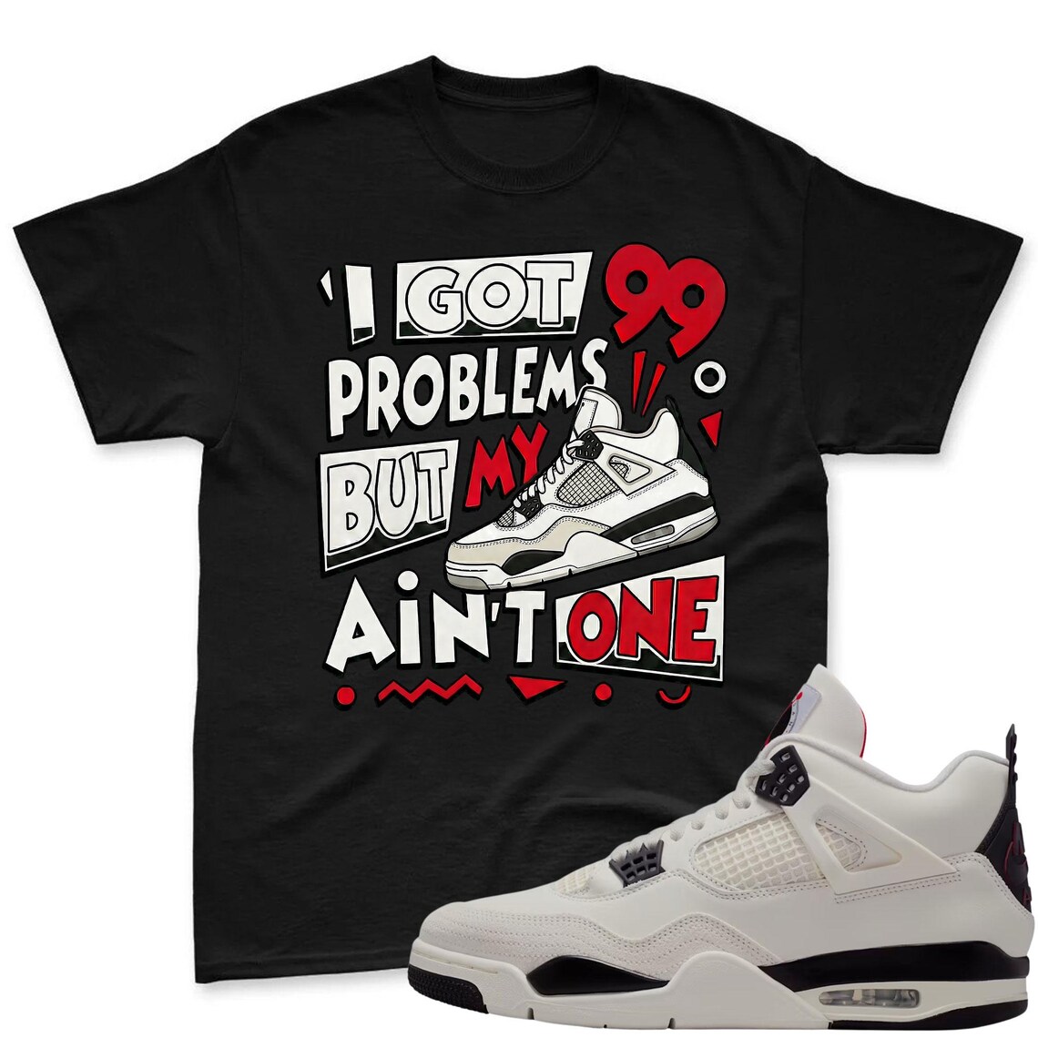 PROBLEM! Shirt To Match Jordan 4 Flight Club Sneaker - Jordan Match Tee